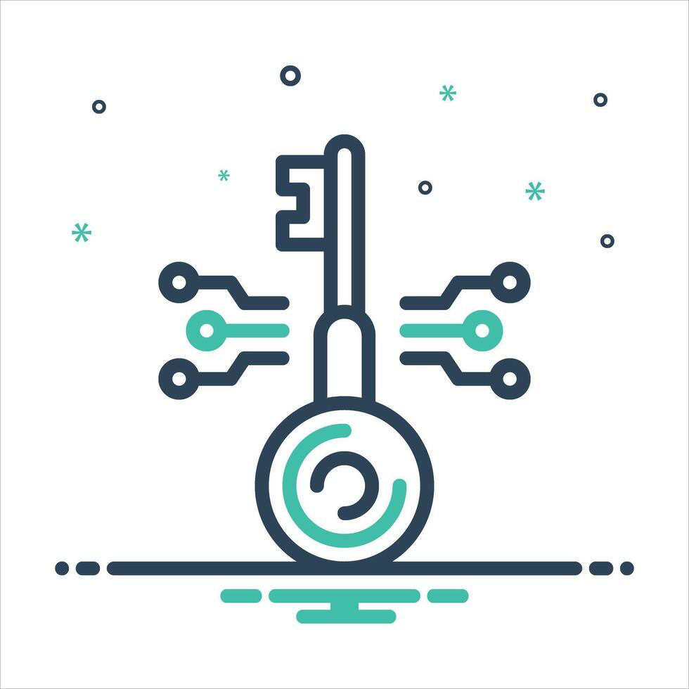Mix icon digital-key vector