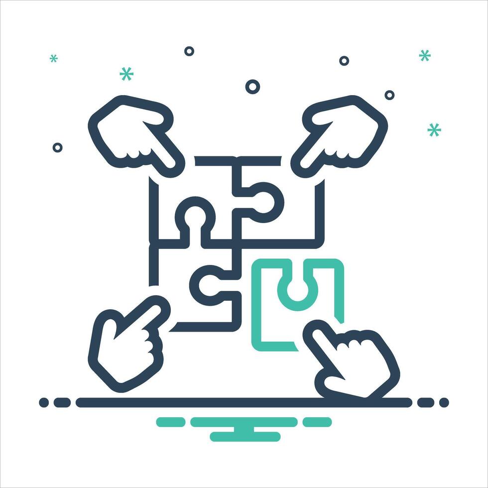 Mix icon collaboration vector