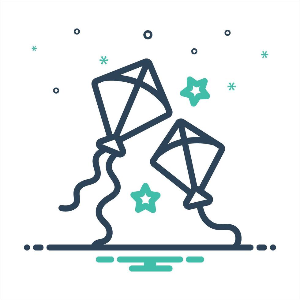 Mix icon kite vector