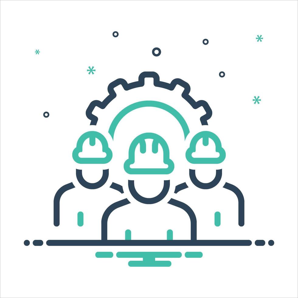 Mix icon worker vector