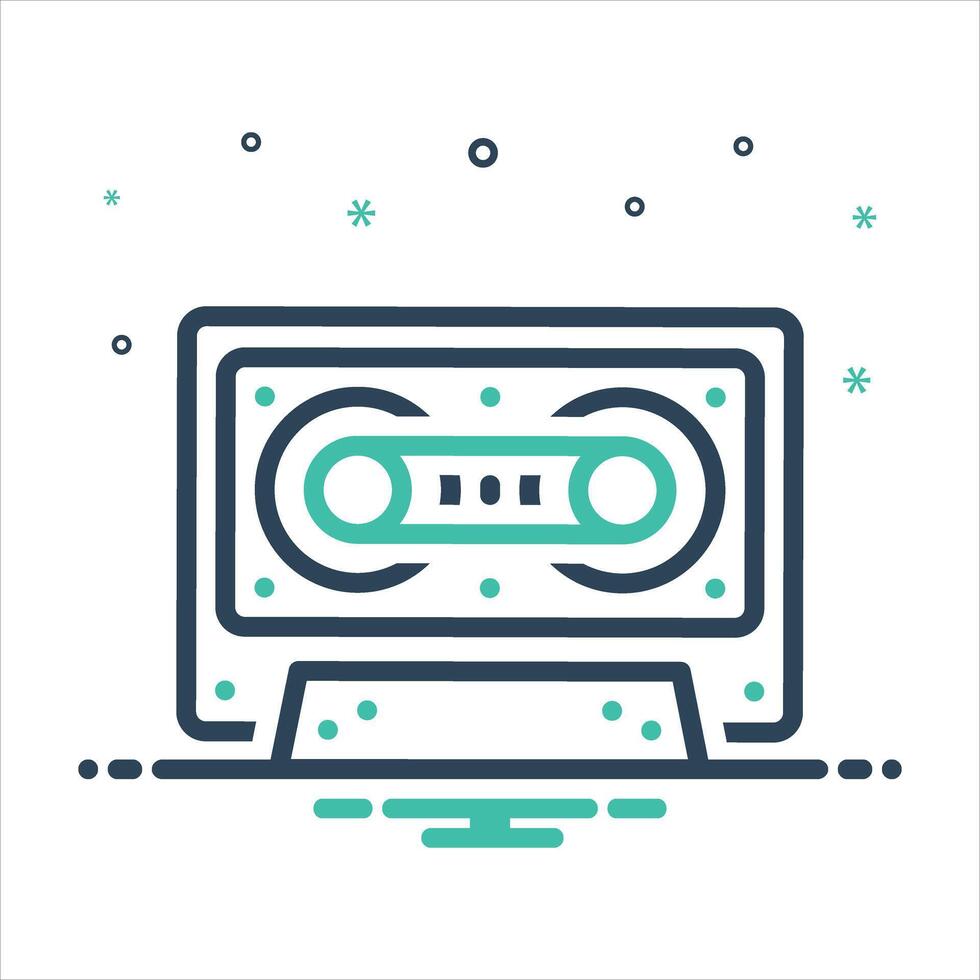Mix icon cassette tape vector
