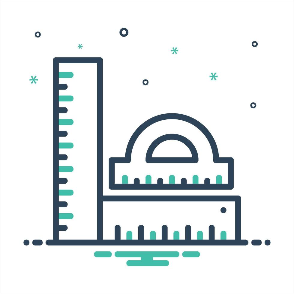 Mix ruler icon vector