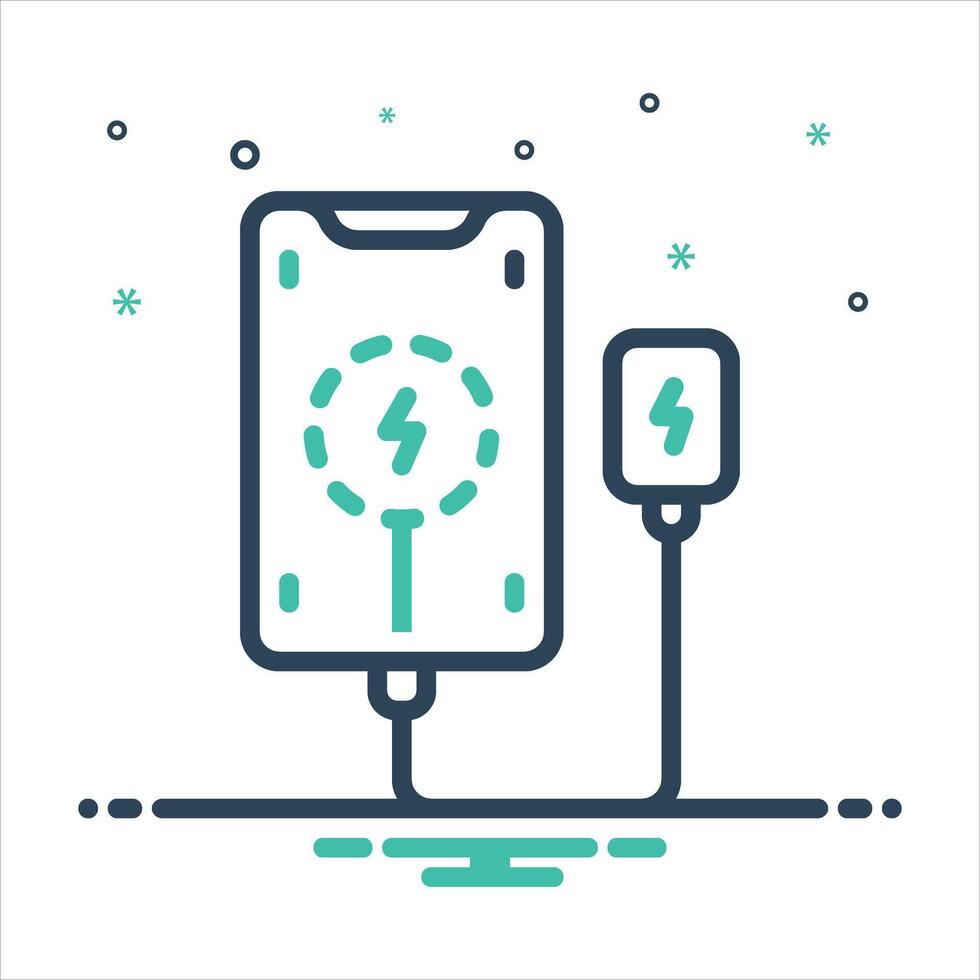 Mix icon charge-phone vector