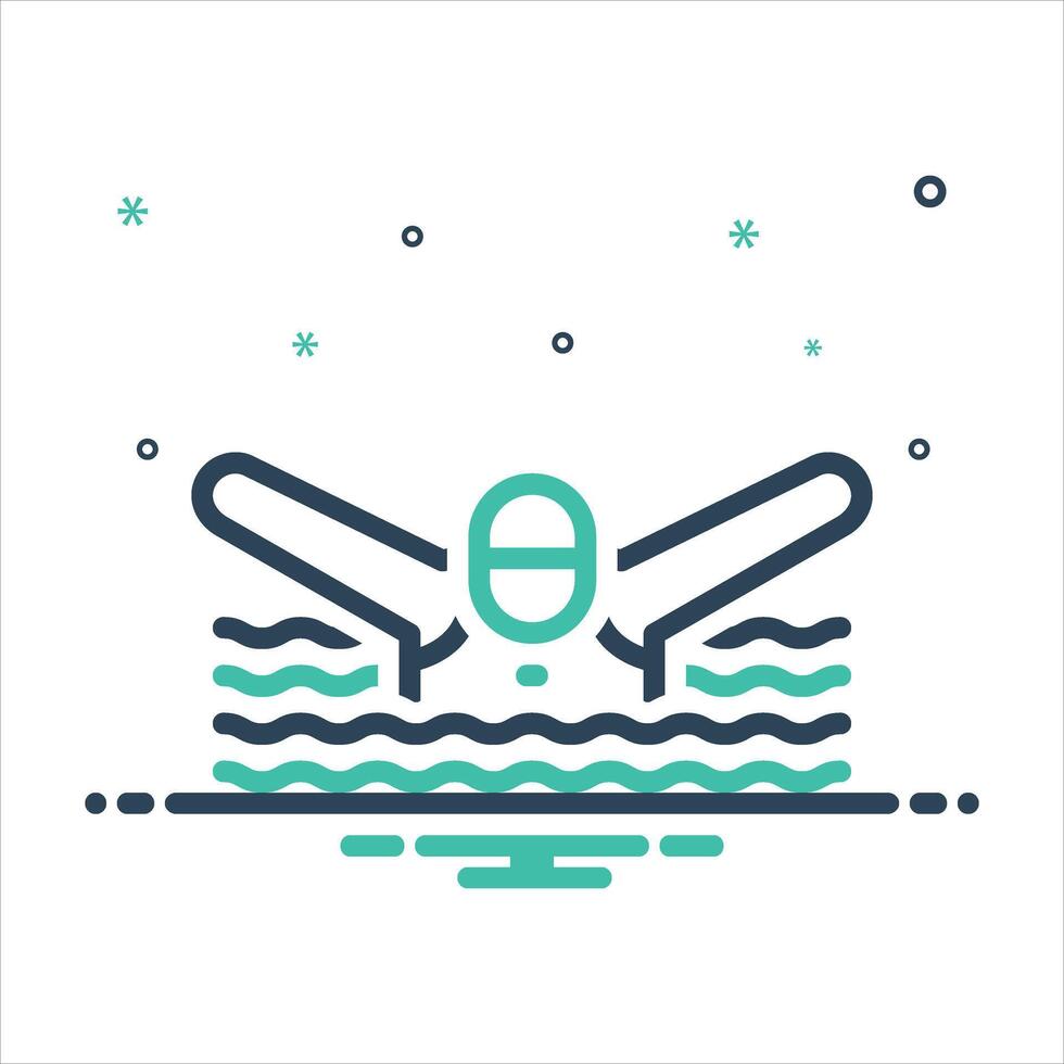 Mix icon swimming vector