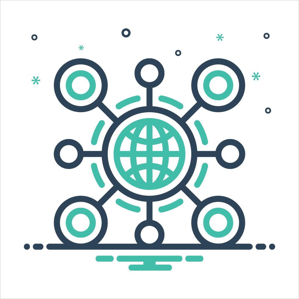 Mix icon network-building vector