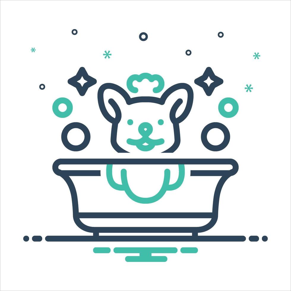 Mix icon bathing-dog vector