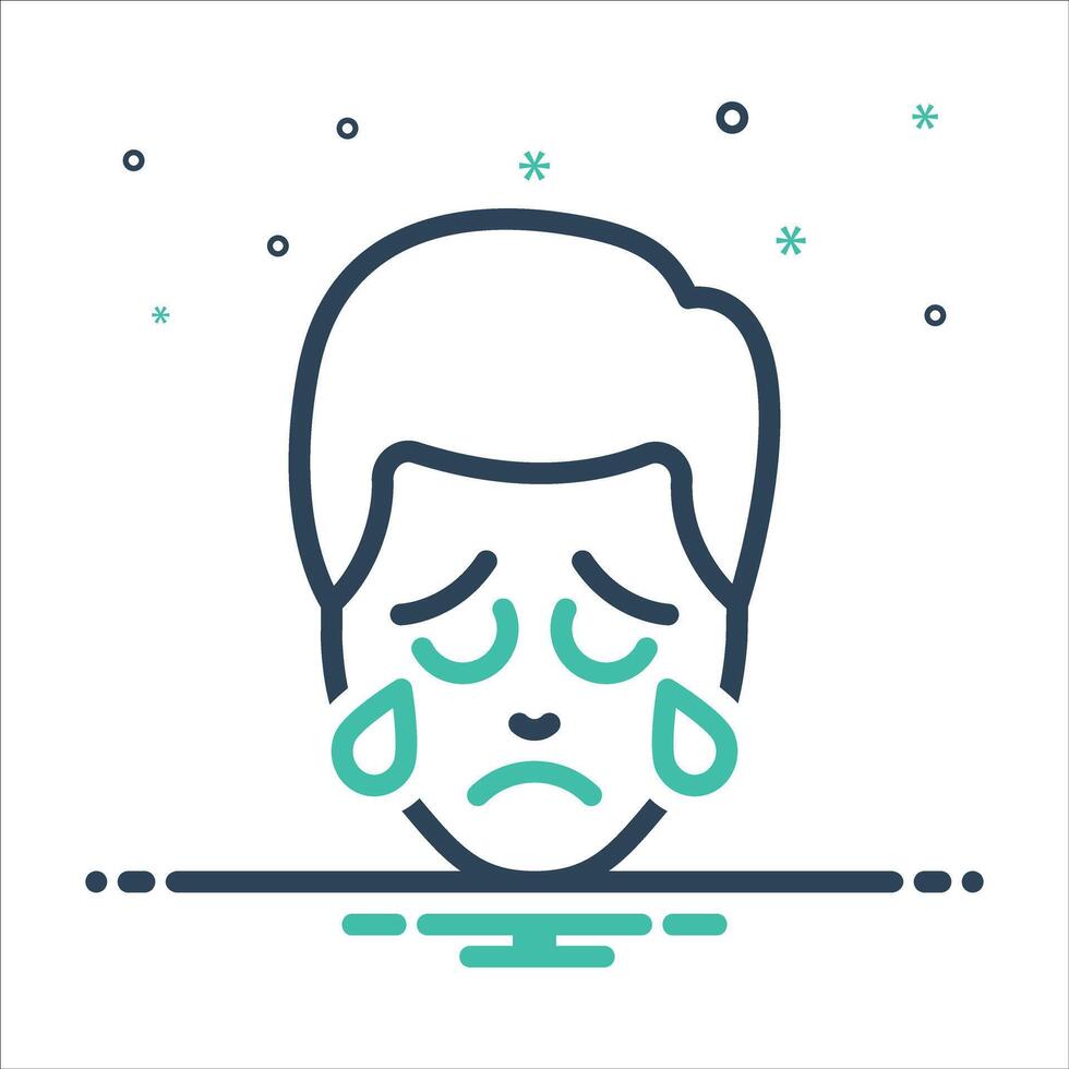 Mix icon pensive vector