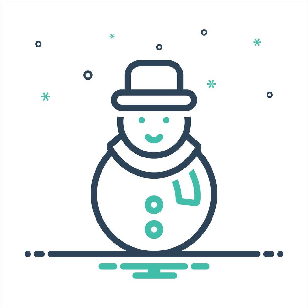Mix icon snowman vector