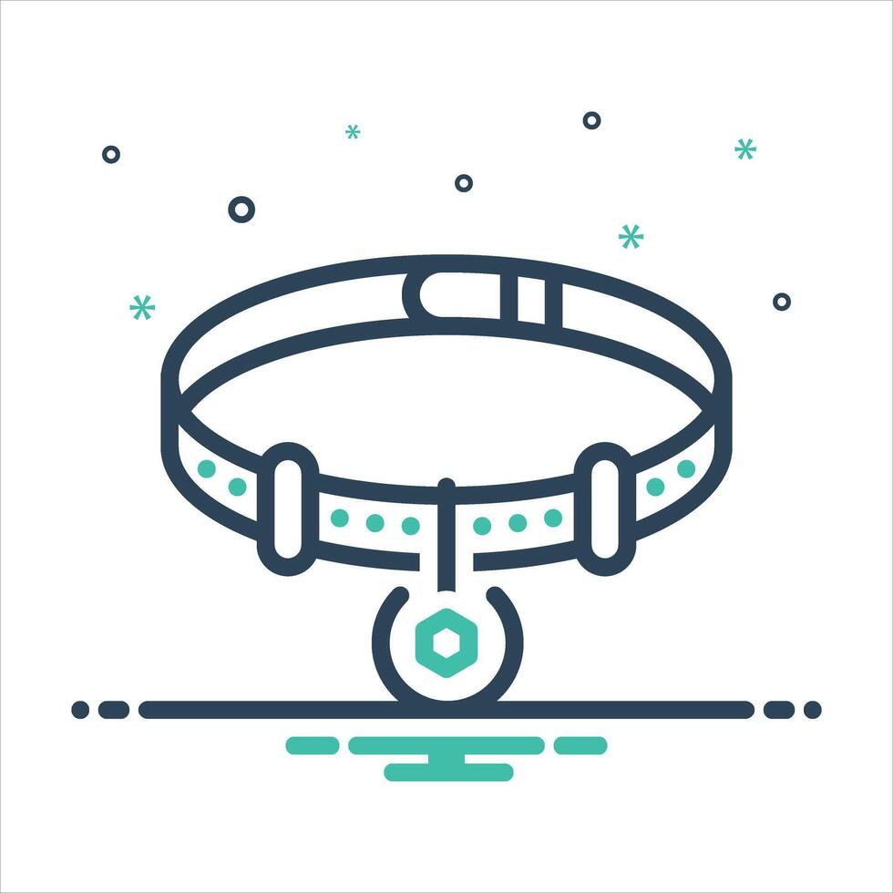 Mix icon dog-collar vector