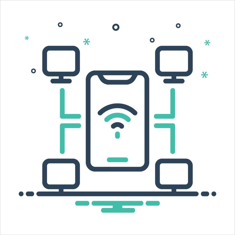 Mix icon online-networking vector