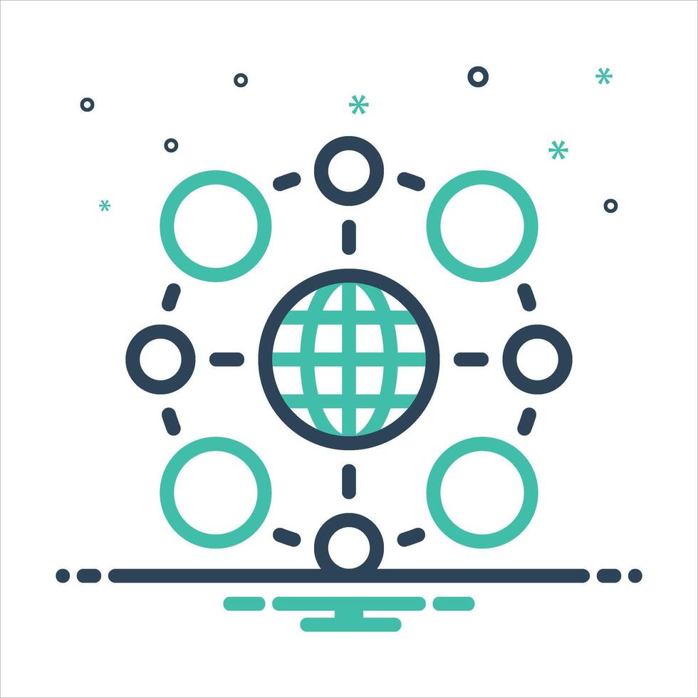 Mix network icon vector