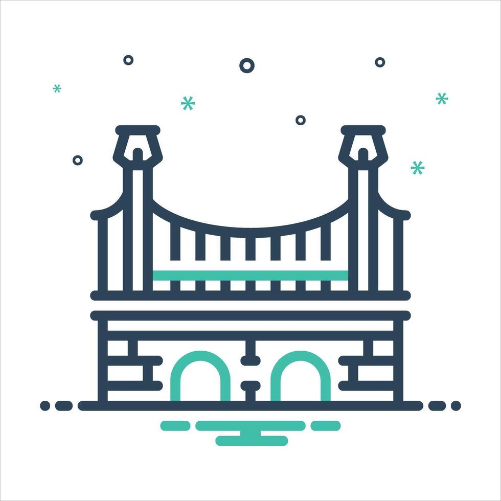 Mix icon bridge vector