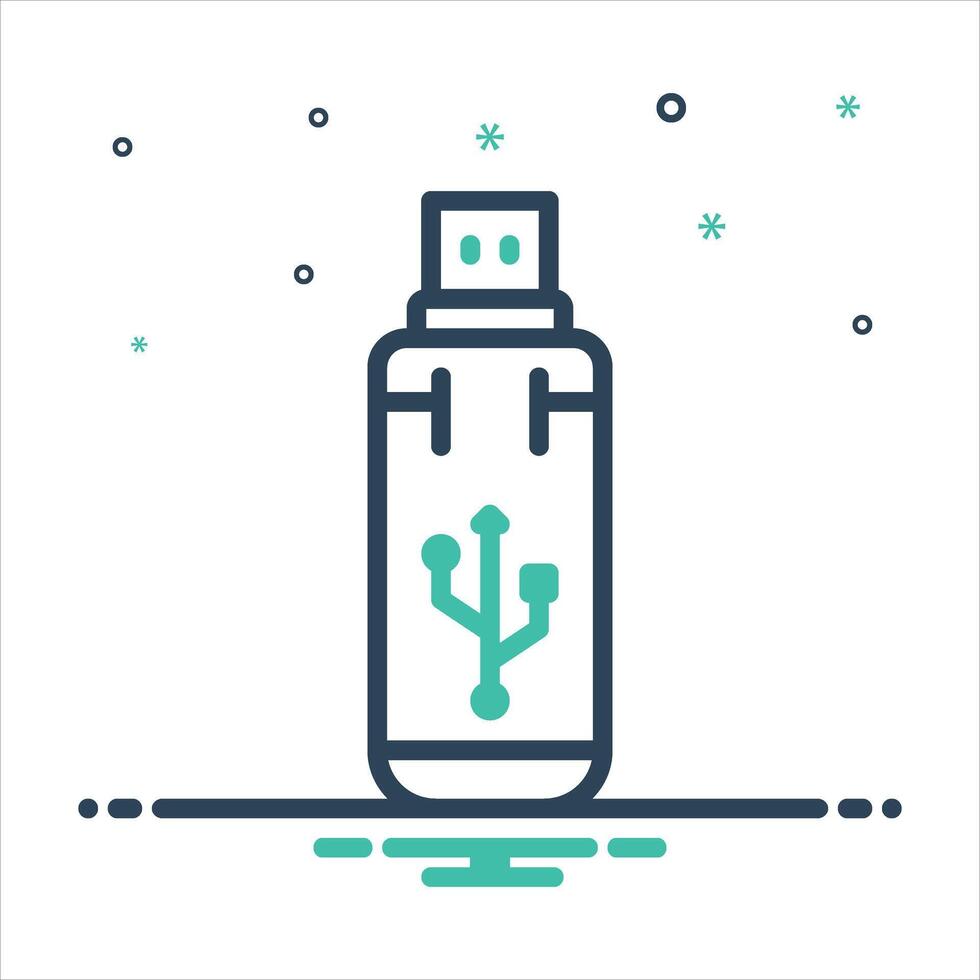 Mix icon usb vector