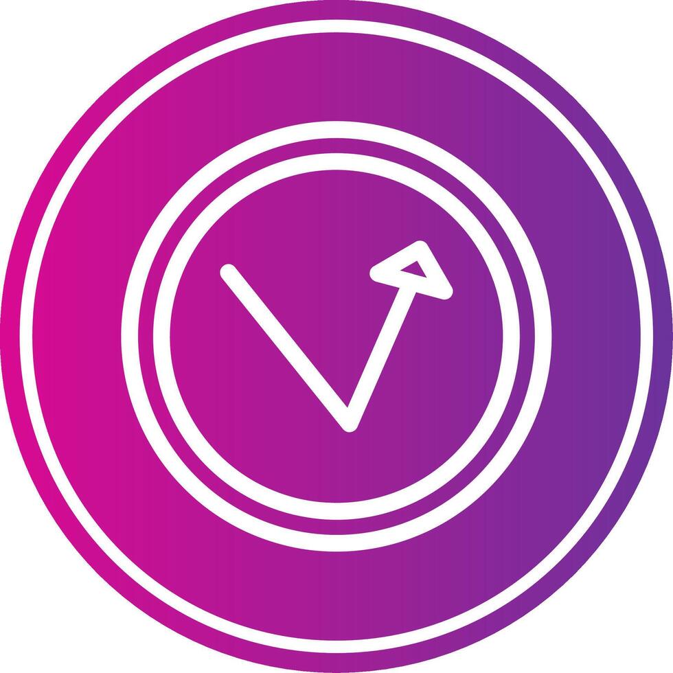 A purple and white icon with a clock on it vector