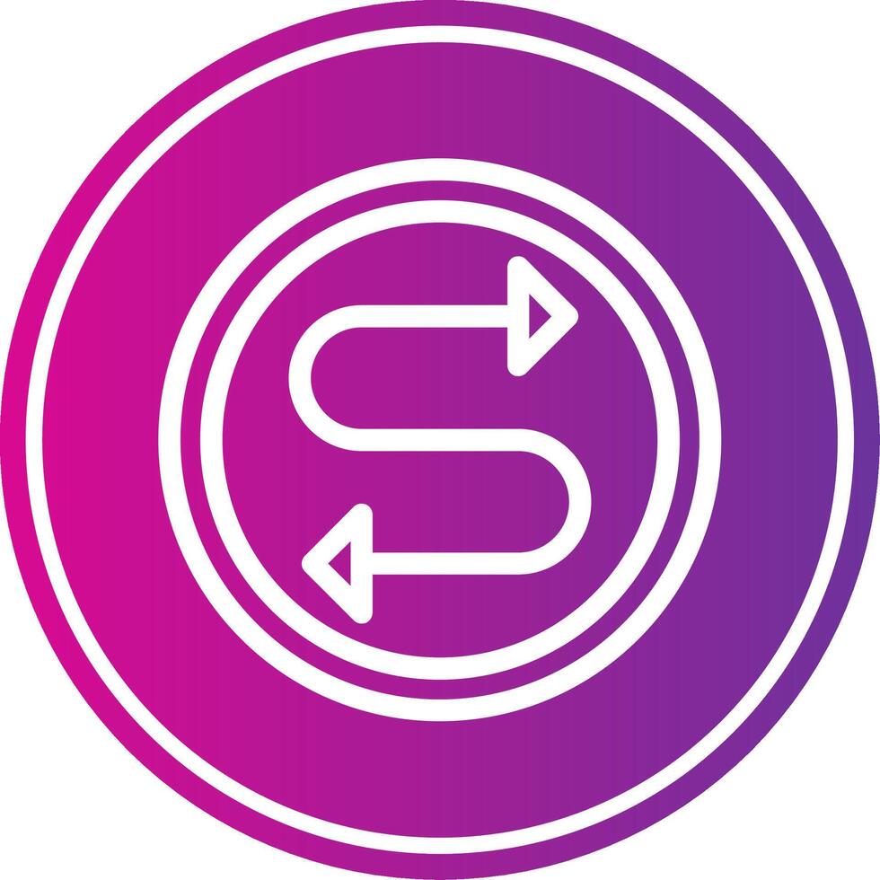 A purple and white icon with a s and arrow vector