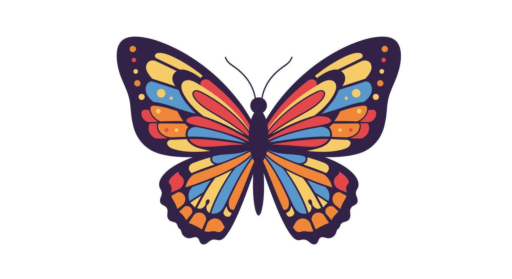 colorful butterfly icon illustration vector
