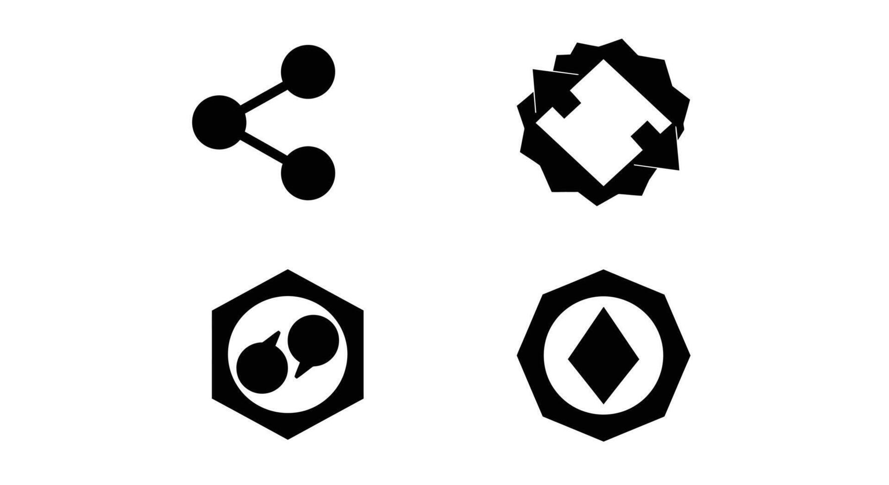 Four different types of symbols on a white background vector