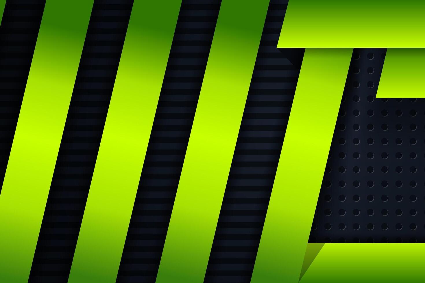 Abstract bright green geometric background template with curved rectangle pattern green background vector