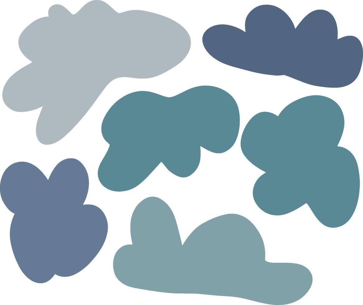 Minimalist abstract shapes in cool blue and teal tones vector