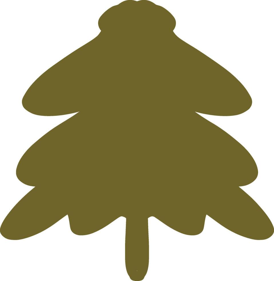 Simple brown silhouette of a pine tree vector