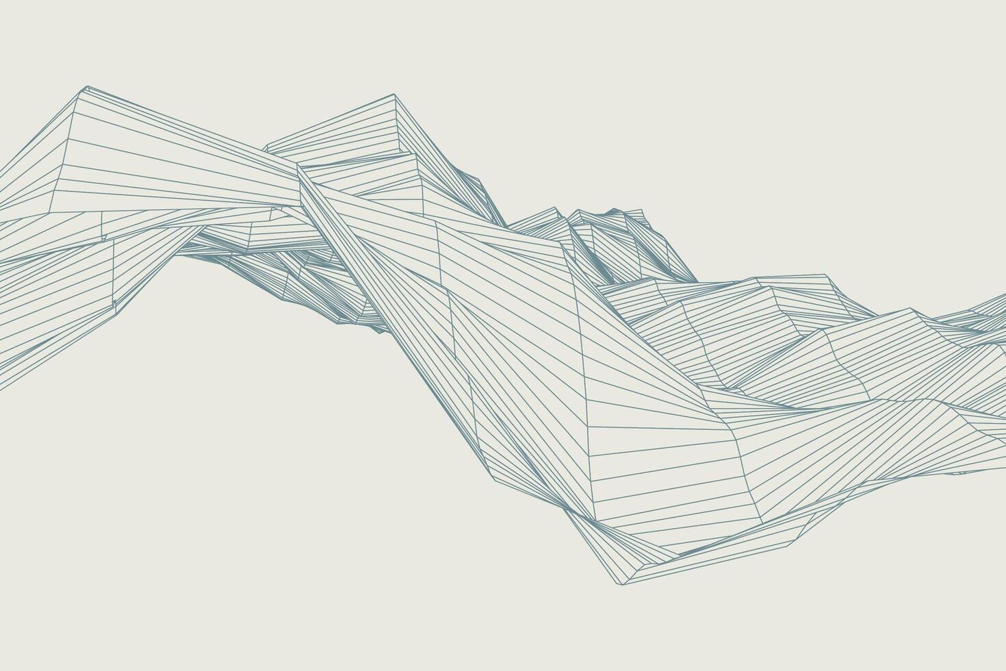 Stylized topographic wave lines form an abstract landscape in geometric waves background vector