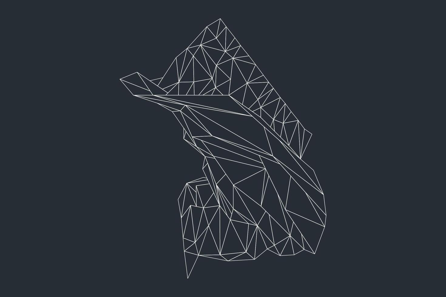 Dynamic background with wireframe geometric objects forming sharp angular structures vector
