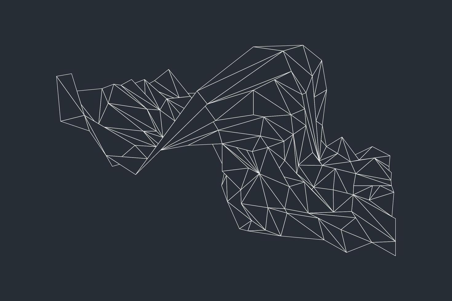 Futuristic abstract background composed of wireframe geometric objects and triangles vector
