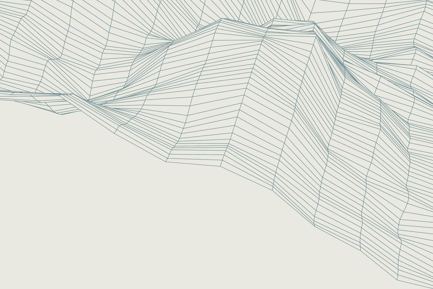 Dynamic flowing grid lines in geometric waves background creating a 3D wave-inspired abstract pattern vector