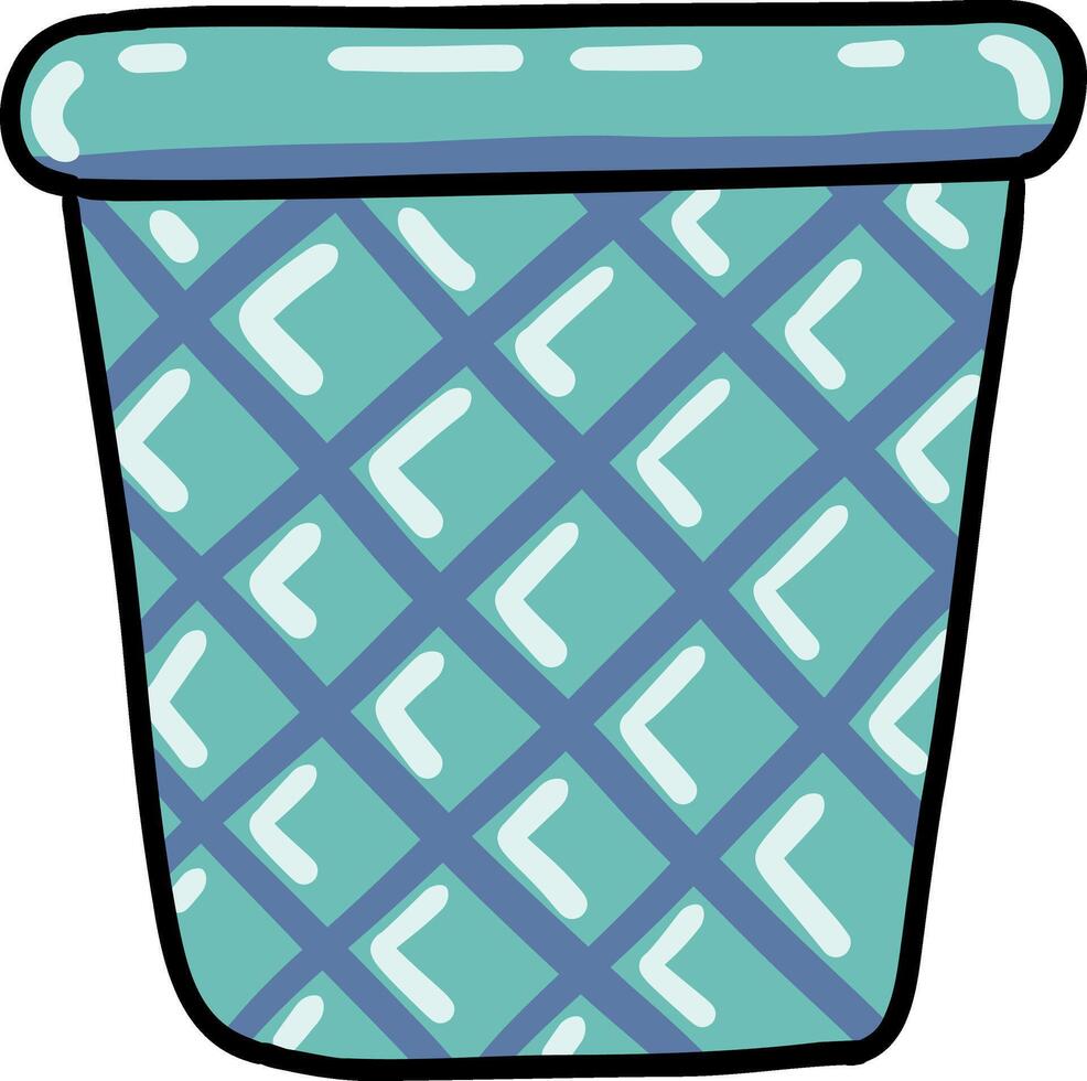 Hand drawn Bathroom elements doodle, Colorful Laundry basket vector