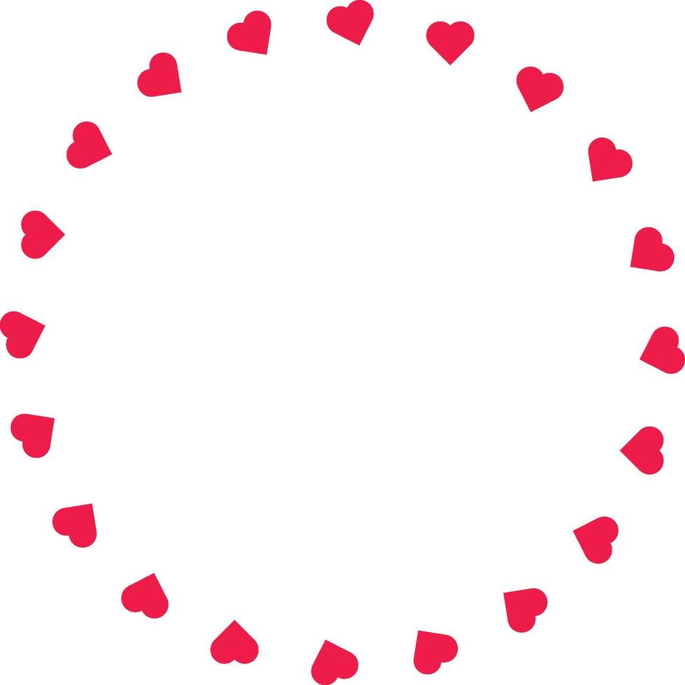 A circle with hearts in it on a white background vector