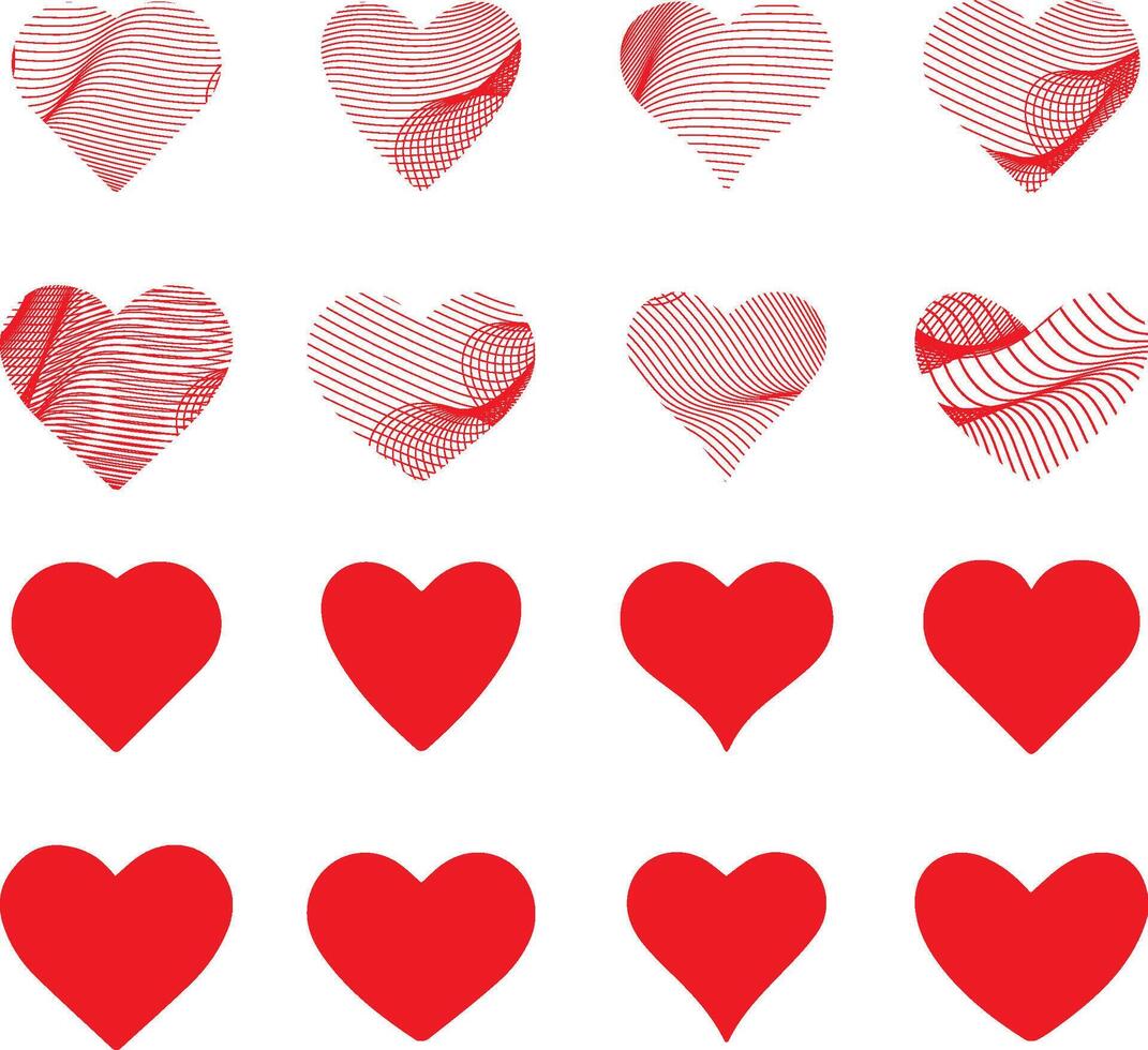 heart icons set . Set of love symbols isolated vector