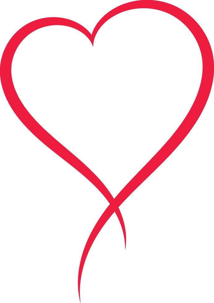 red line heart icons set . Set of love symbols isolated. Heart Black Love Logo Variations vector