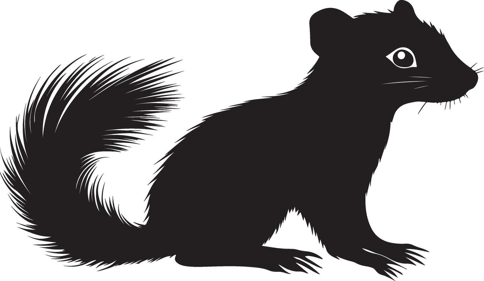 Simple Silhouette of a Cute Squirrel vector