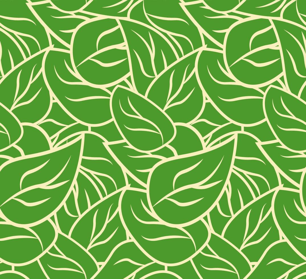 Pattern from contour leaves vector