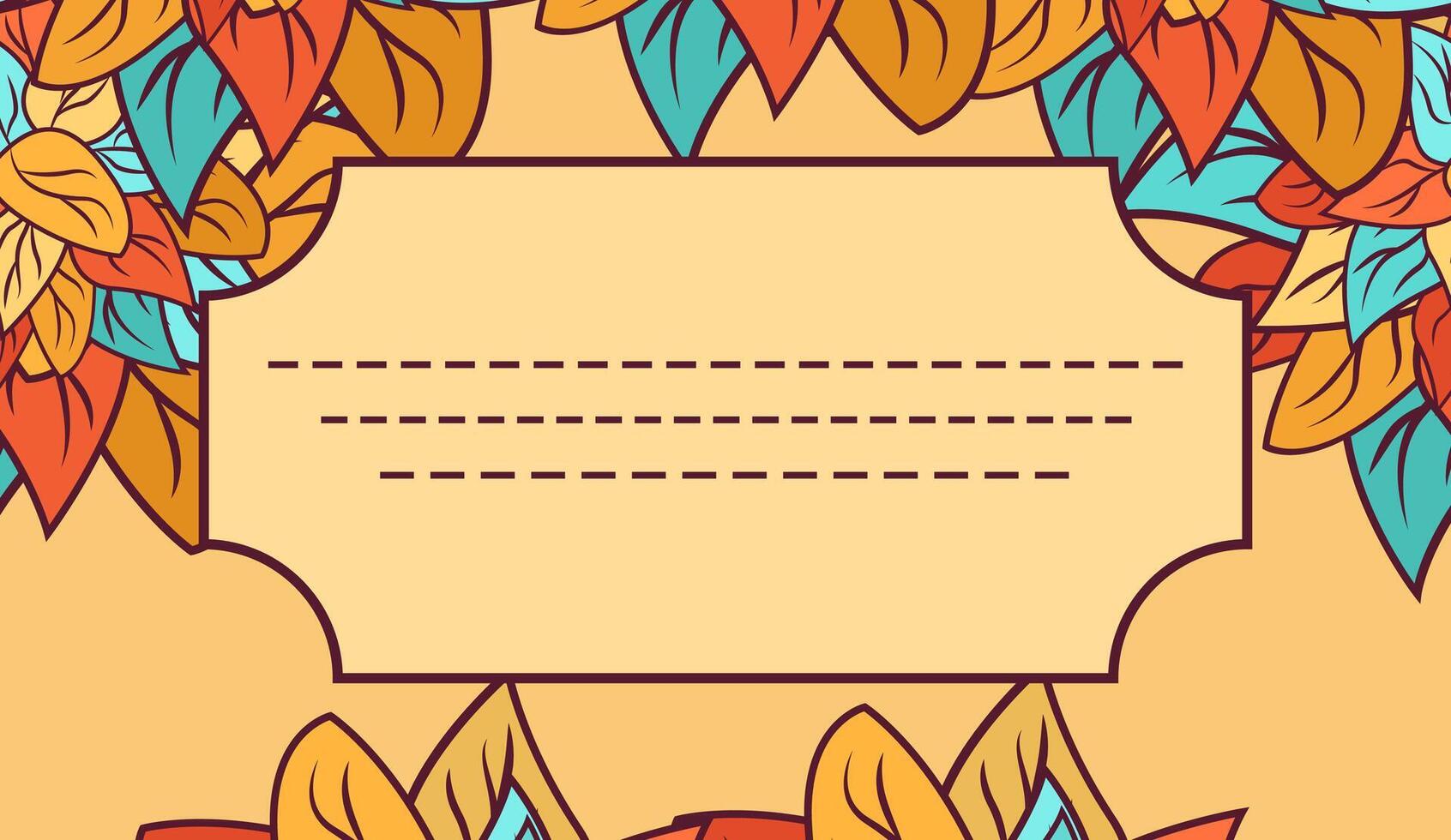 Cover with doodle colorful leaves vector