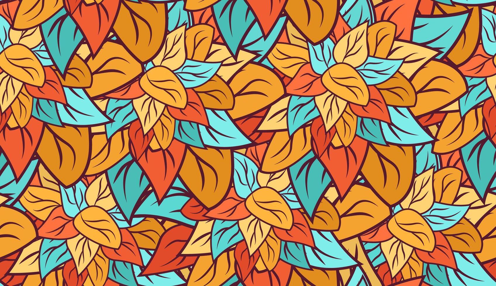 Decorative ornamental seamless spring pattern. Endless elegant texture with leaves. Tempate for design fabric, backgrounds, wrapping paper, package, covers vector