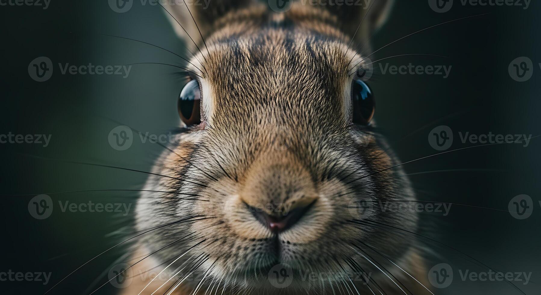 A close up of a rabbit's face photo