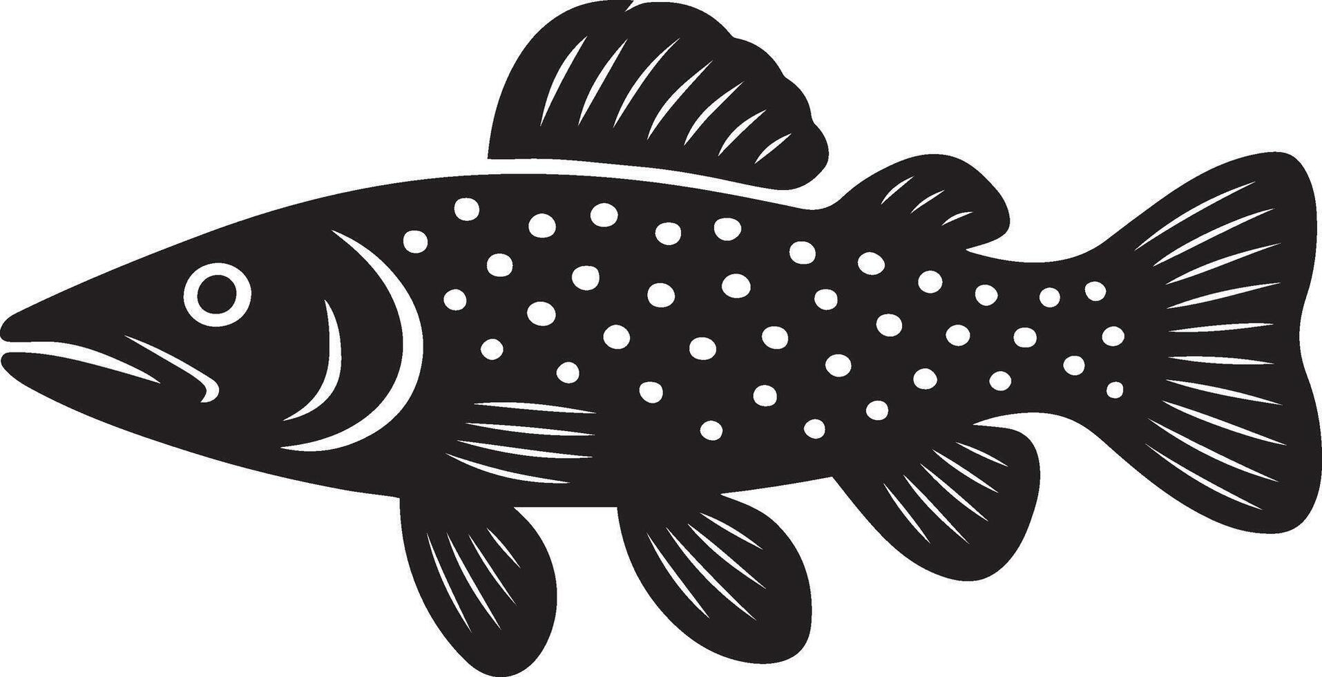 Detailed fish illustration black white, Fish line drawing intricate sketch vector