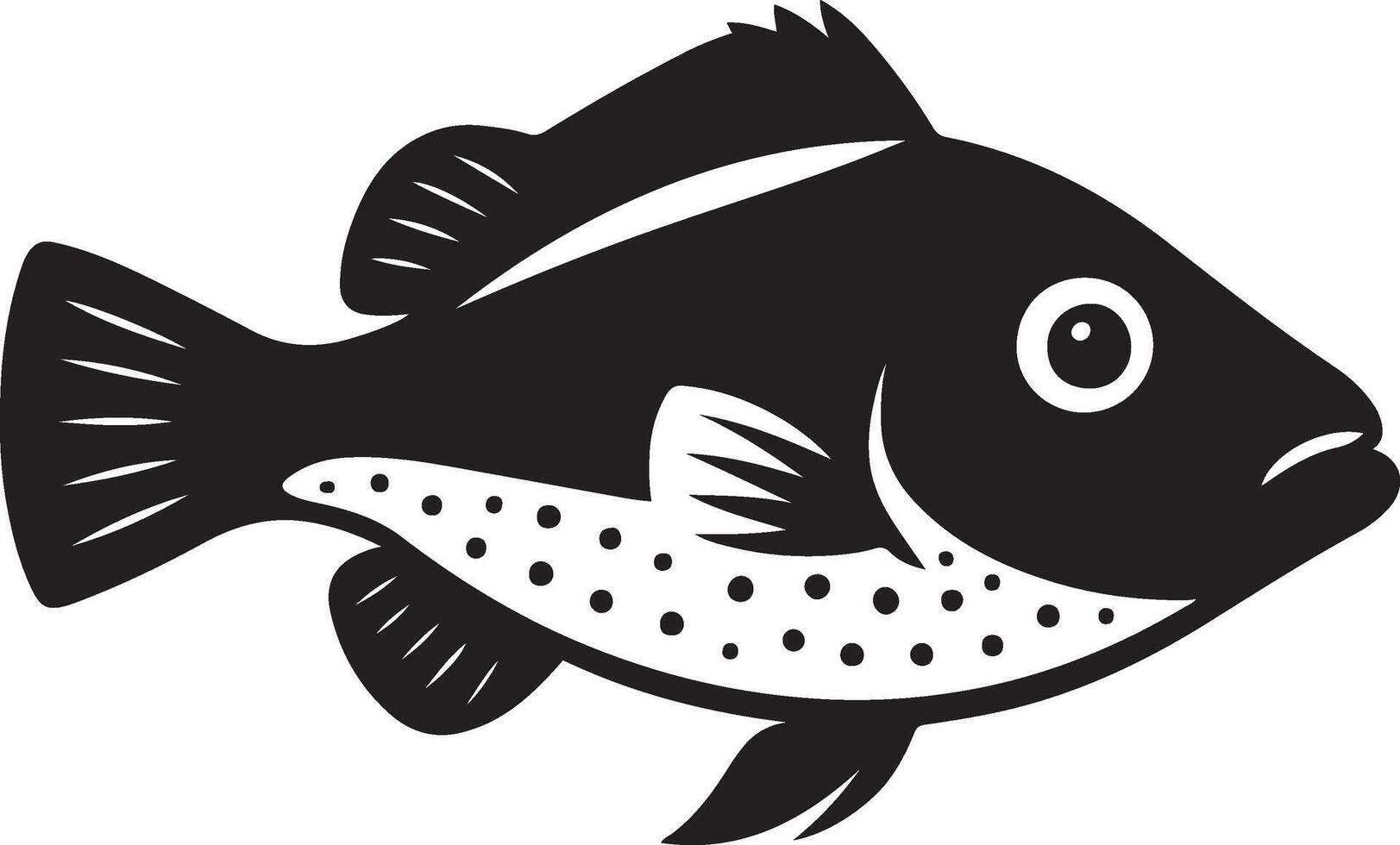 Fish illustration simple black white art, Minimal fish drawing style vector