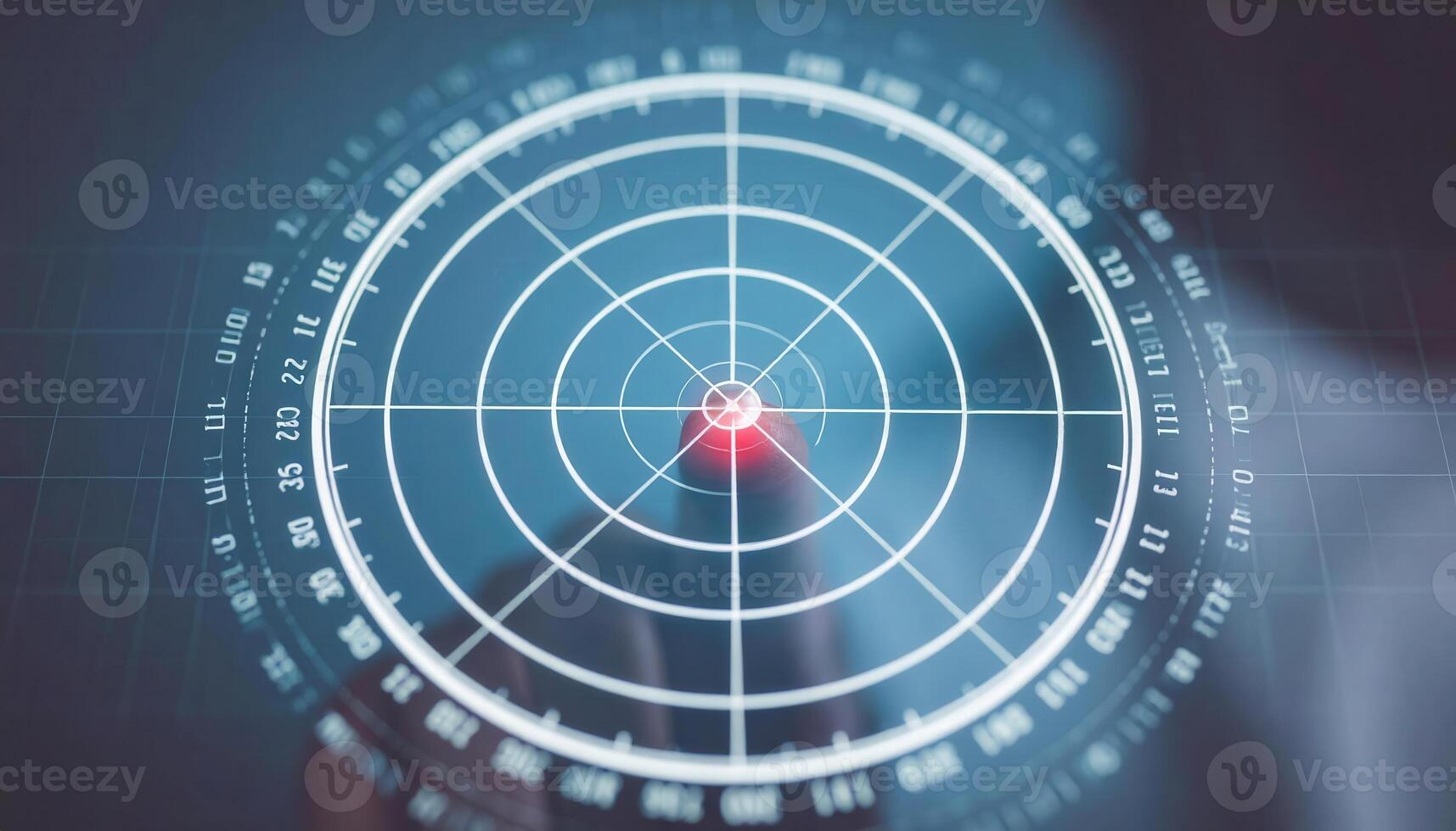 Close-up of Radar Grid on Ocean in Mint Color with Navigation Elements photo