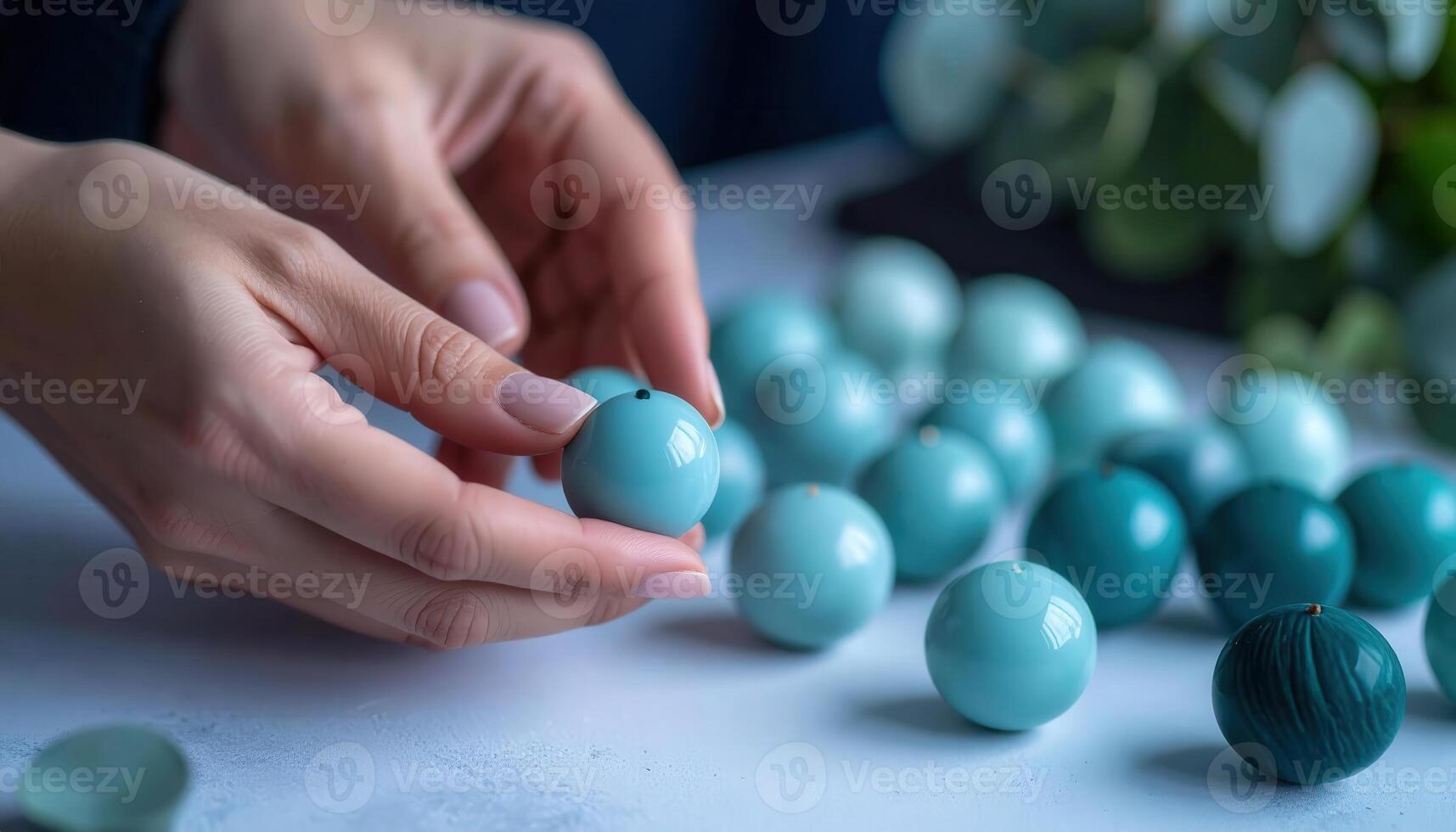 Artistic Creation with Handcrafted Colorful Spheres and Textured Background photo