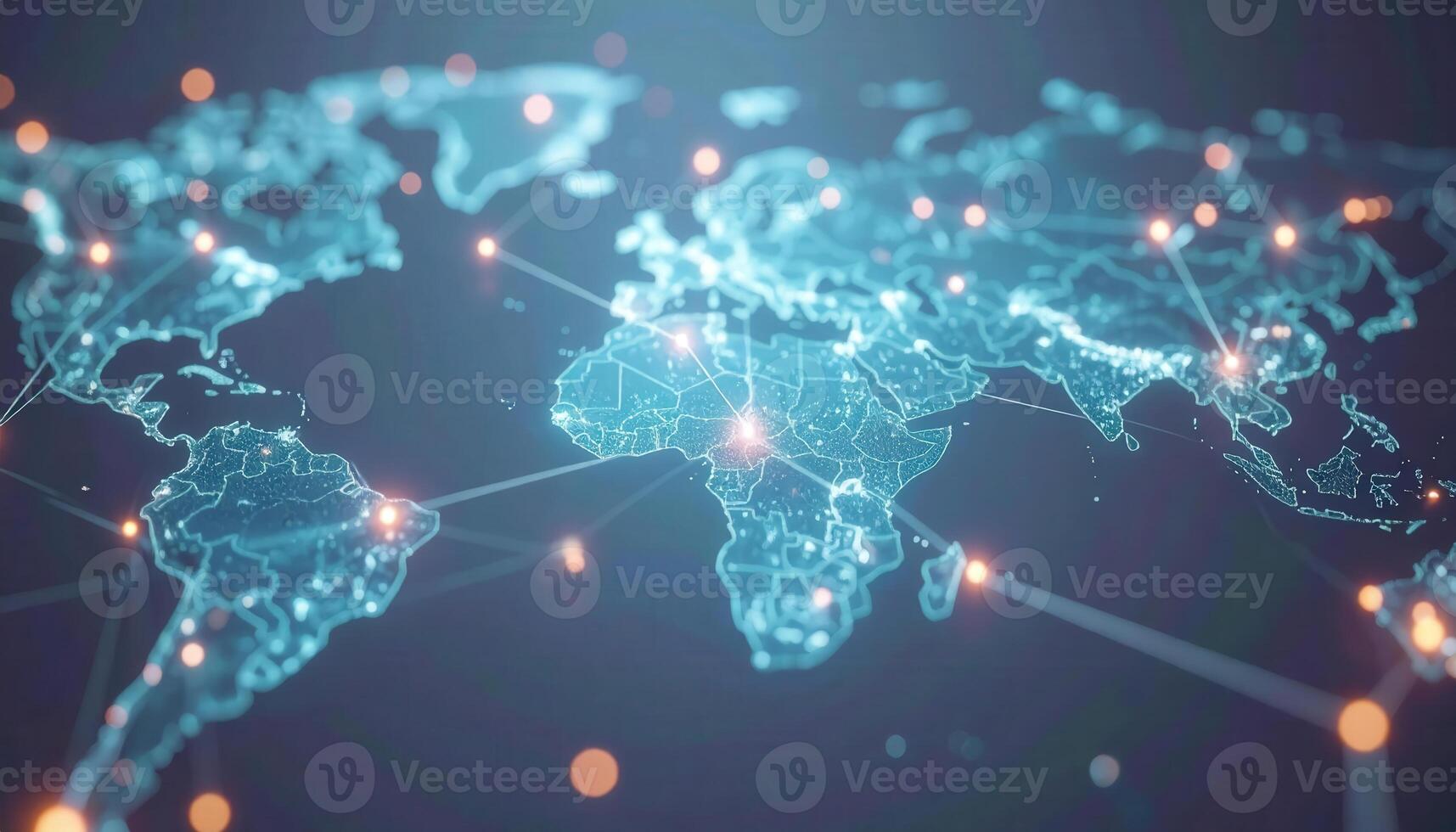 Digital Map Featuring Router Connections and AI Navigation Concepts photo