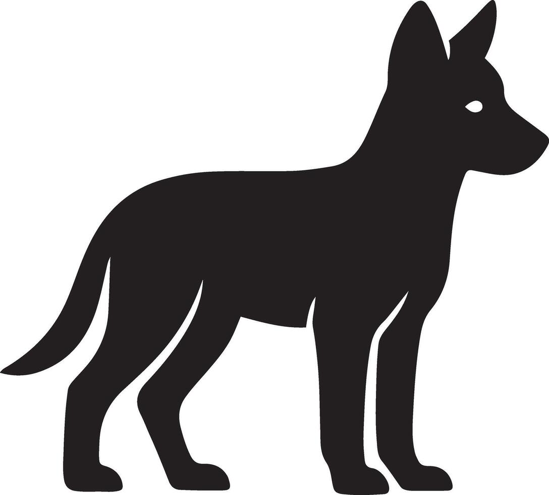 Canine silhouette for branding design, Dog icon black and white illustration vector