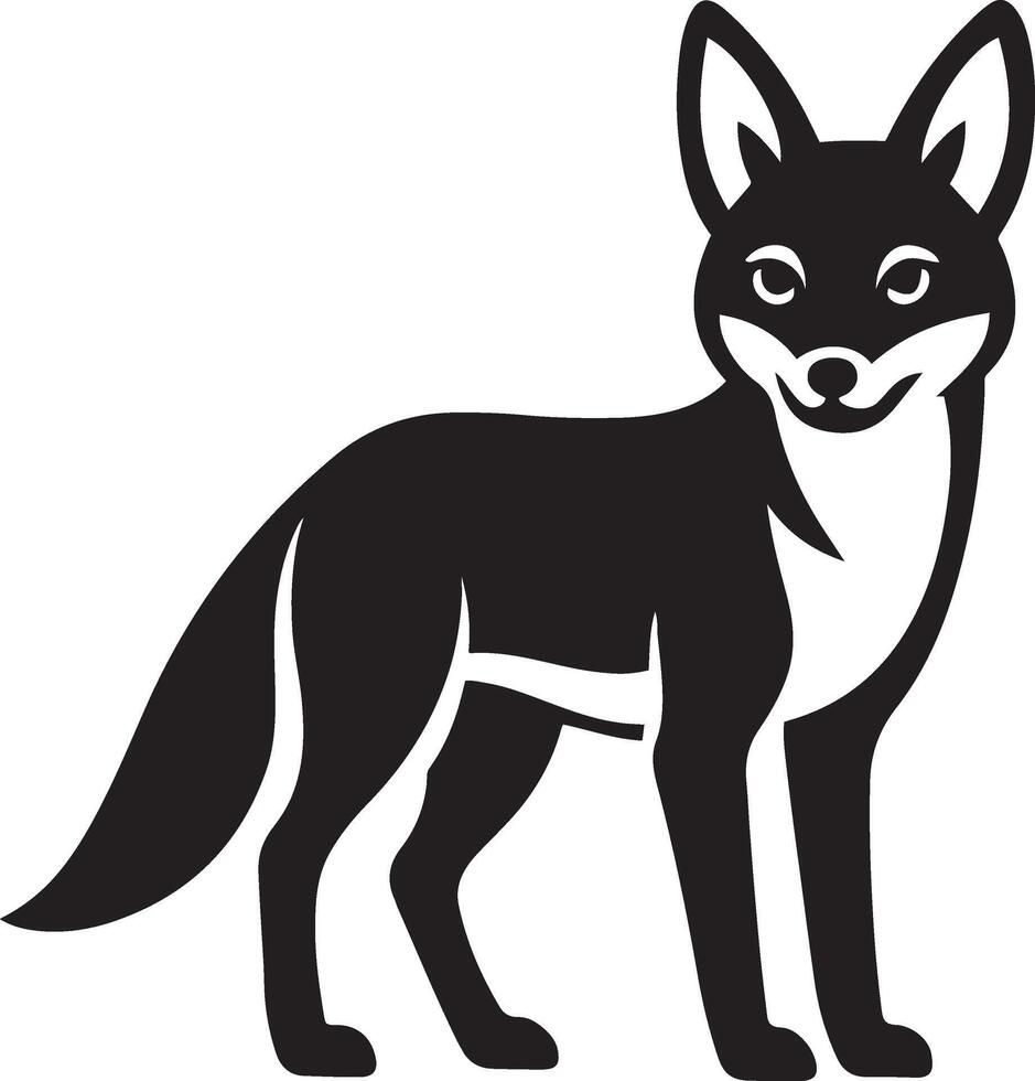 Silhouette of a fox perfect for wildlife graphics, Simple forest creature line art vector