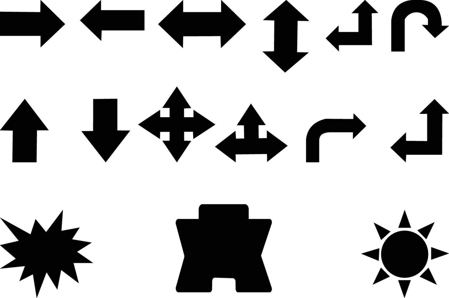 black and white arrows vector