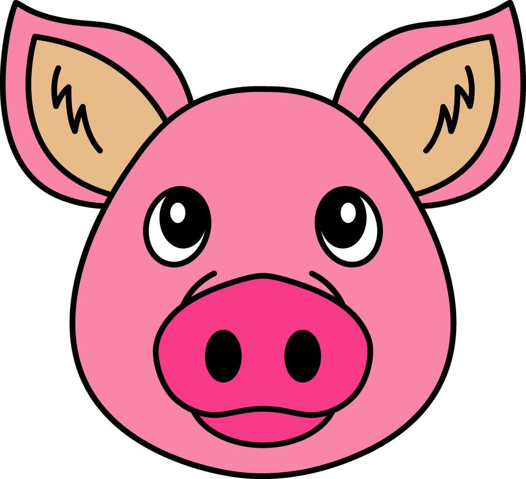 isolate illustration of a pig vector