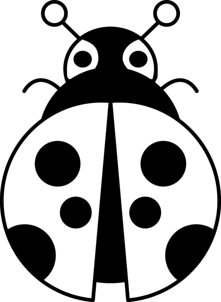isolate black and white ladybug illustration vector