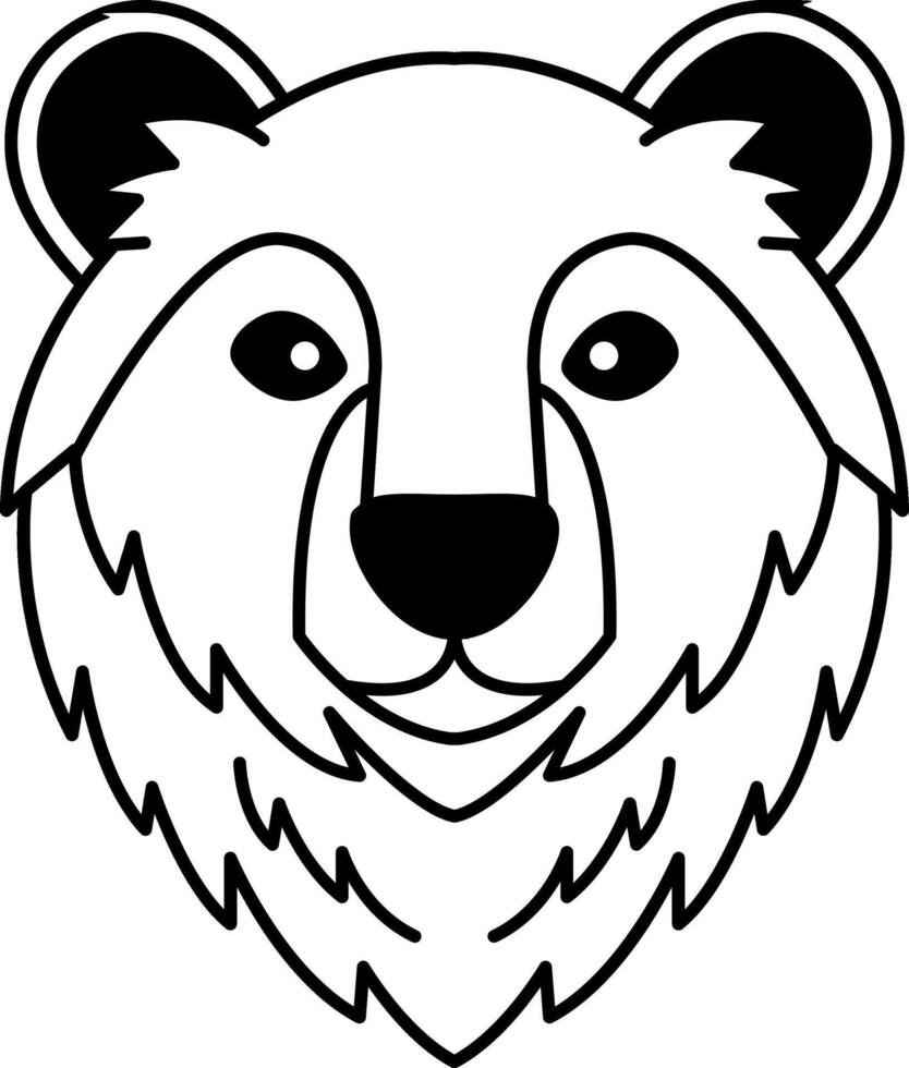 black and white bear icon vector