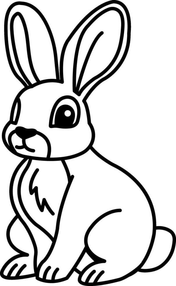 isolate black and white rabbit icon vector