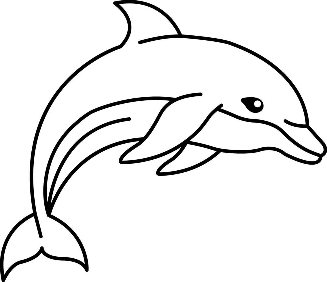 isolate black and white illustration dolphin icon vector